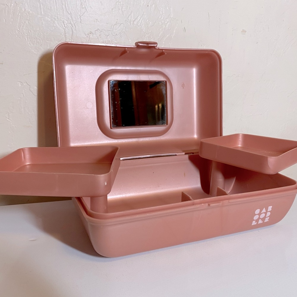 Pearlescent Pink Caboodle with Glitter Handle